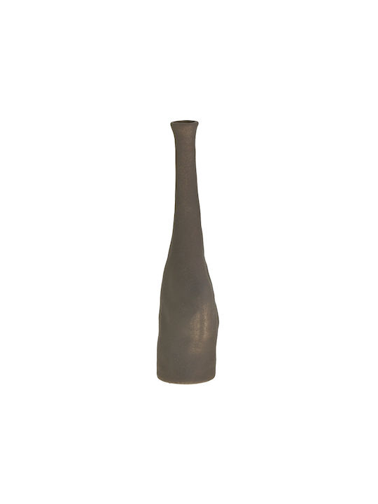 Inart Ceramic Vase Καφέ 15x6x30cm