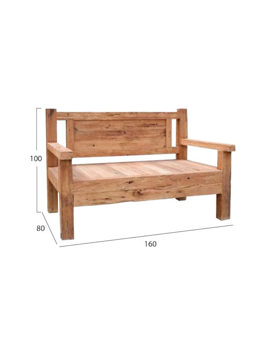 Παγκάκι Εξωτερικού Χώρου Ξύλινο 160x80x100cm