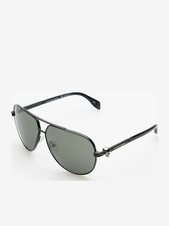 Alexander McQueen Men's Sunglasses with Black Metal Frame and
