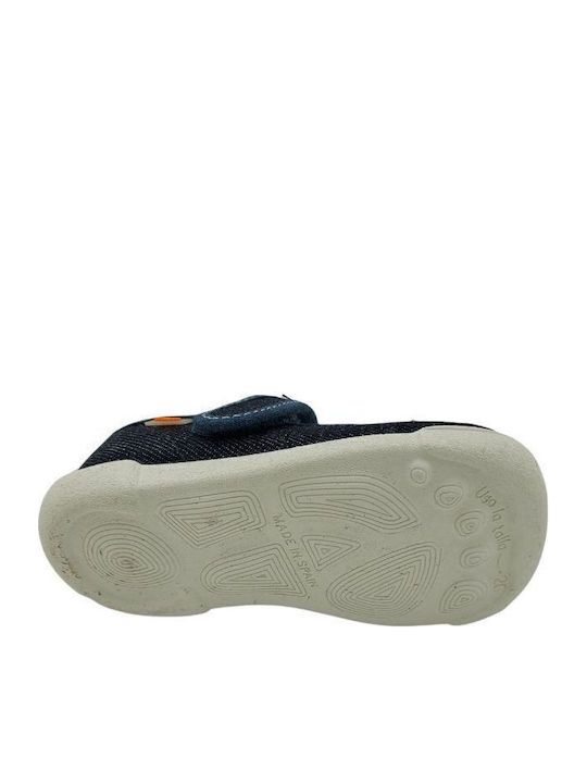 Kids Anatomic Ballerinas with Hoop & Loop Closure Navy Blue