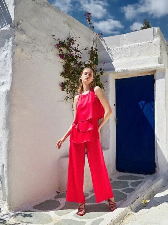 Women's Sleeveless One-piece Suit Red
