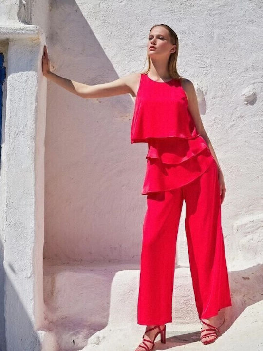 Women's Sleeveless One-piece Suit Red