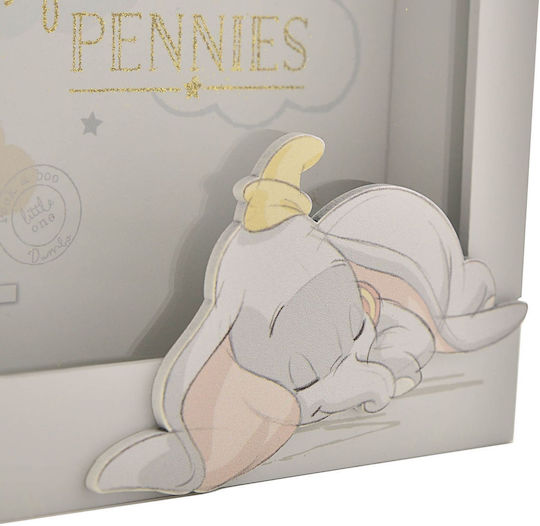 Disney Magical Beginnings Dumbo Παιδικός Κουμπαράς Ξύλινος Λευκός 15x15cm