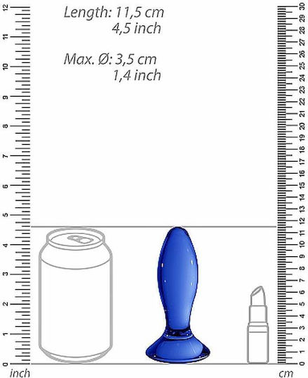 Shots Chrystalino Follower Glass Anal Plug Blue 11.5cm