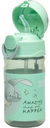 Gim Animals Kids Water Bottle Plastic with Straw Light Blue 350ml