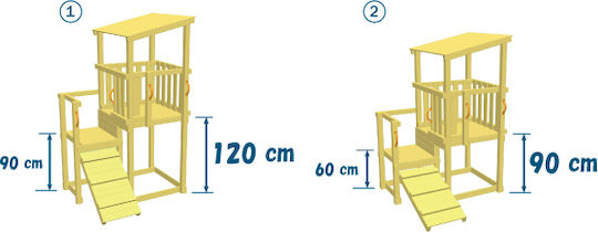 Showood Holzturm Spielplatzspielzeug Cascade mit Rutsche Mehrfarbig