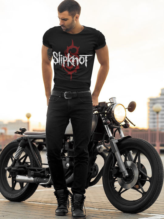 Pegasus Slipknot Logo T-shirt Black Cotton