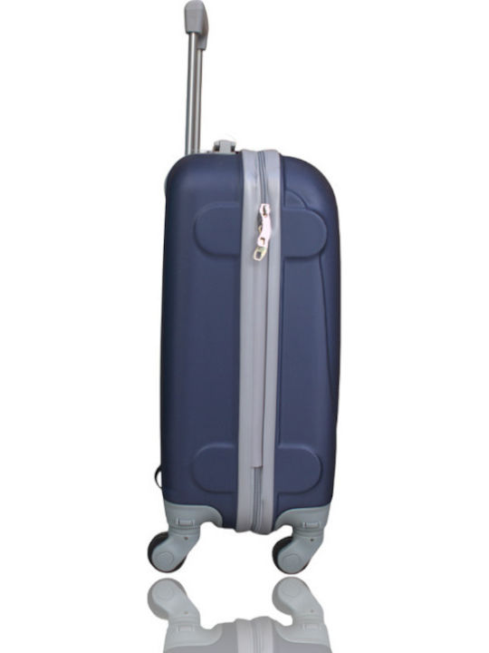 Olia Home Cabin Hard Blue Travel Suitcase with 4 Wheels Height 50cm