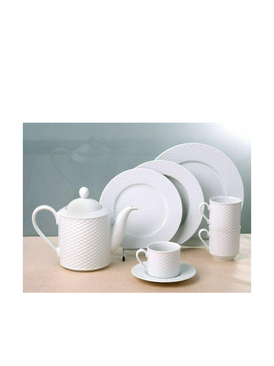 Cryspo Trio Polo Porcelain Tea Cup Set 230ml White 6pcs