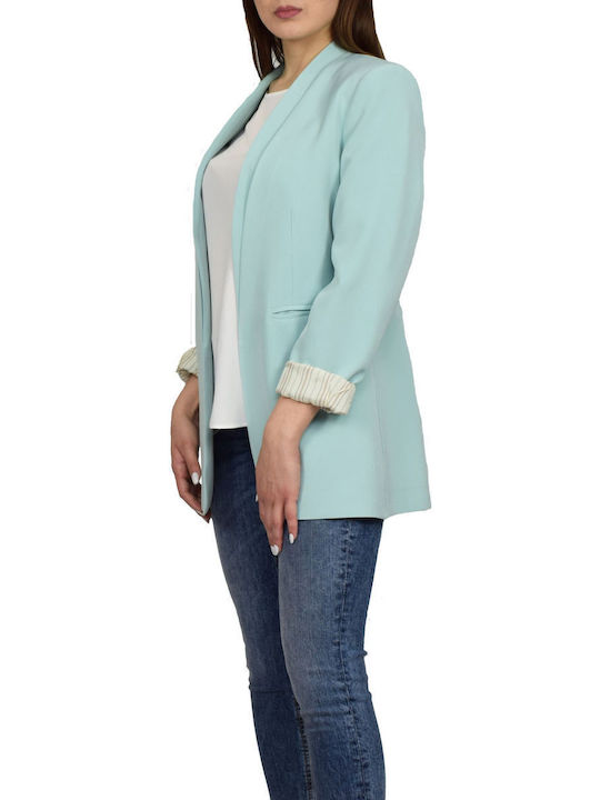 Passager Lung Blazer pentru femei Sacou Turcoaz
