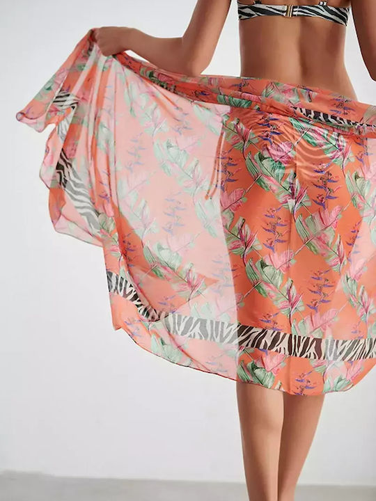Blu4u Women's Skirt Beachwear in Orange color
