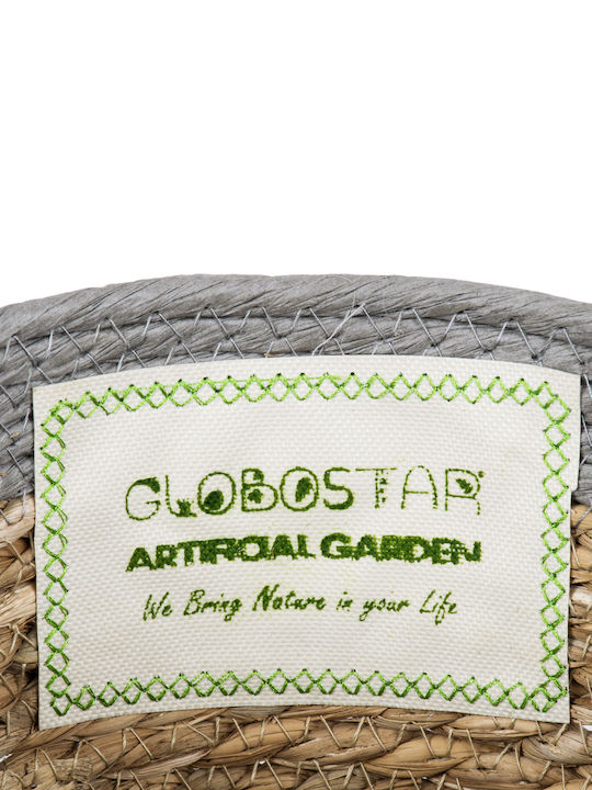 GloboStar Antiparos Übertopf Korbweide Beige mit Gestell 18x18x15εκ.