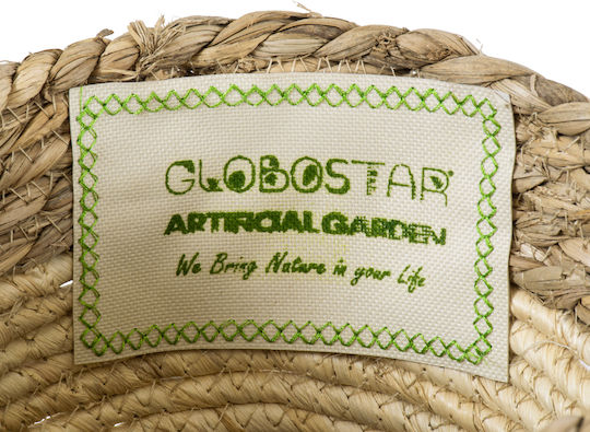 GloboStar Kythira Κασπώ Ψάθινο Μπεζ 18x18x15εκ.