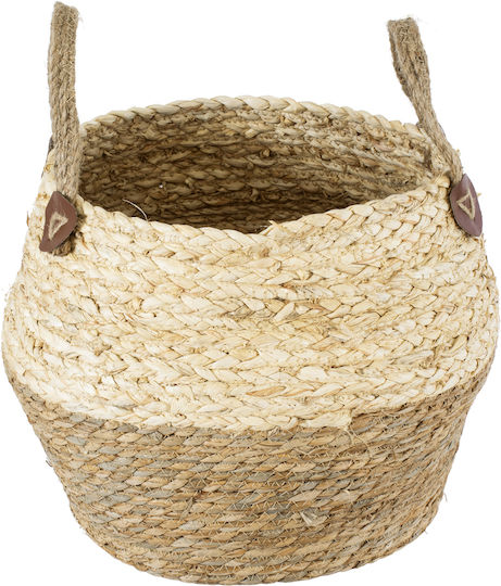GloboStar Andros Planter Wicker Brown with Stand 29x29x30cm.