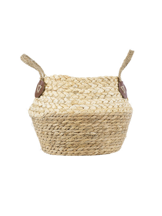GloboStar Andros Planter Wicker Brown 18x18x21cm.