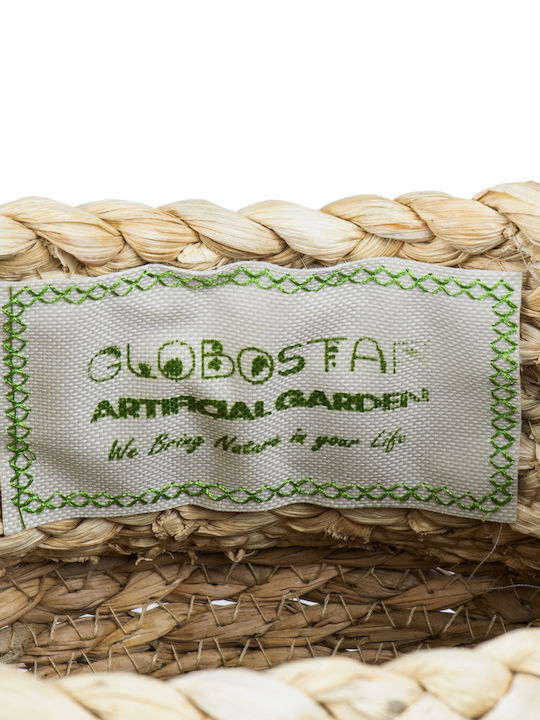 GloboStar Andros Planter Wicker Brown 18x18x21cm.