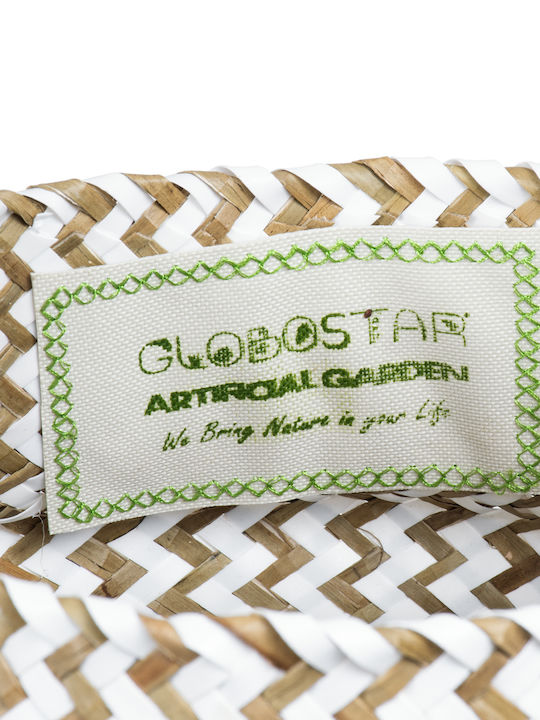 GloboStar Ios Übertopf Korbweide Braun mit Gestell 18x18x20εκ.