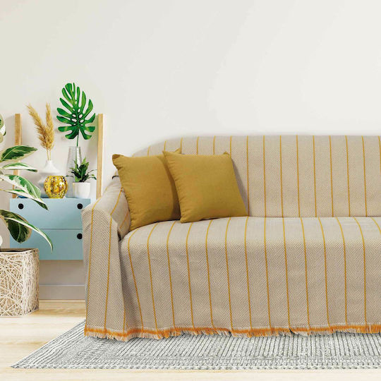 Das Home Sofa Throws 2 Seater 0229 180x250cm Ecru / Yellow