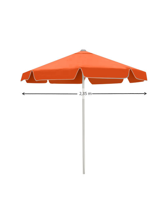 Professioneller Rundschreiben Garten- und Terrassen-Sonnenschirm Metall Orange F2.35m