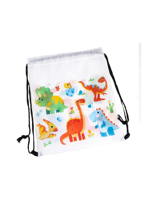 Kids backpack backpack excursion-backpack white with colorful dinosaurs 37x30,5 polyester (tatu moyo)