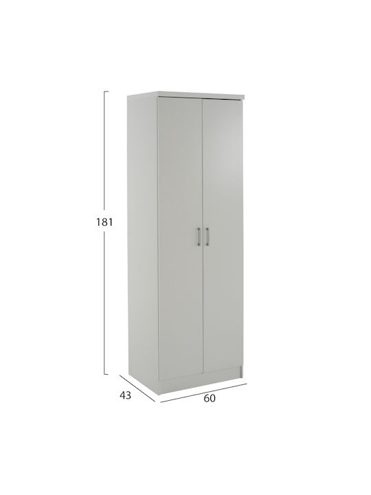 Двойна врата Гардероб Bailey Бял 60x42x180см