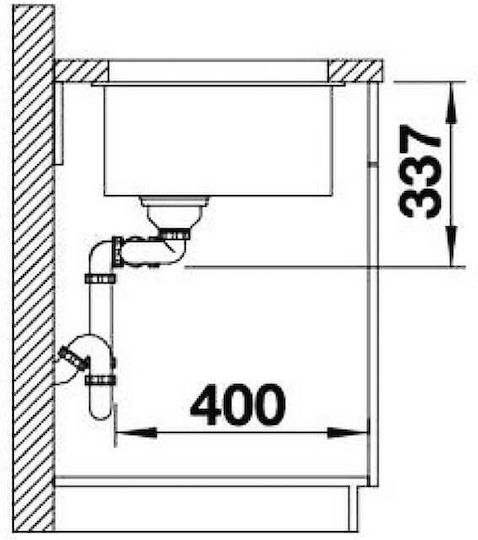 Blanco Subline 480/320-U 523588 Unterbau Spüle Links aus Verbundgranulat B85.5xT46cm White