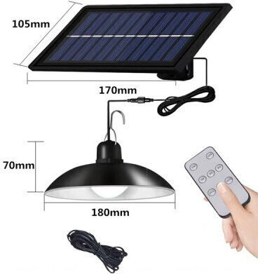 Hängend Solarleuchte Warm zu kühlem Weiß mit Fotokontakt und Fernbedienung