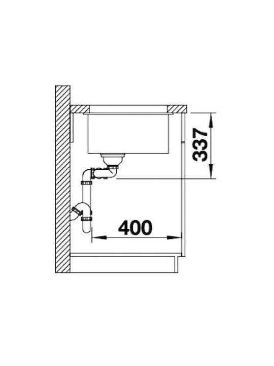 Blanco Subline 480/320-U 523585 Undermount Sink Left Synthetic Granite W85.5xD46cm Rock Grey