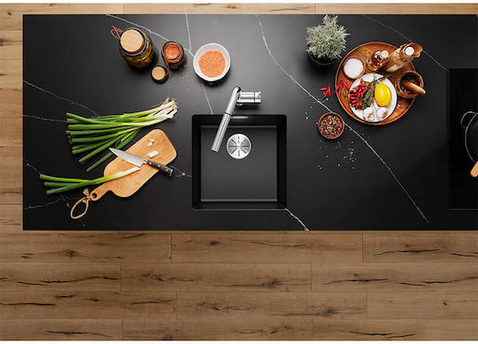 Blanco Subline 400-U 525990 Sub masă Chiuvetă din Granit Sintetic L40xW40cm Negru