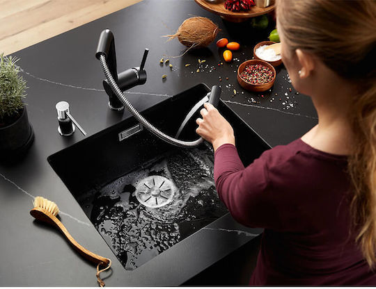 Blanco Subline 500-U 527353 Sub masă Chiuvetă din Granit Sintetic L53xW46cm Volcano Grey