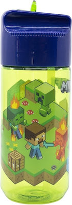 Stor Kinder Trinkflasche Minecraft Kunststoff Grün 430ml