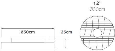 Lineme Aurora Closed Type (Ceiling Light) 30cm with Brown Light Fixture