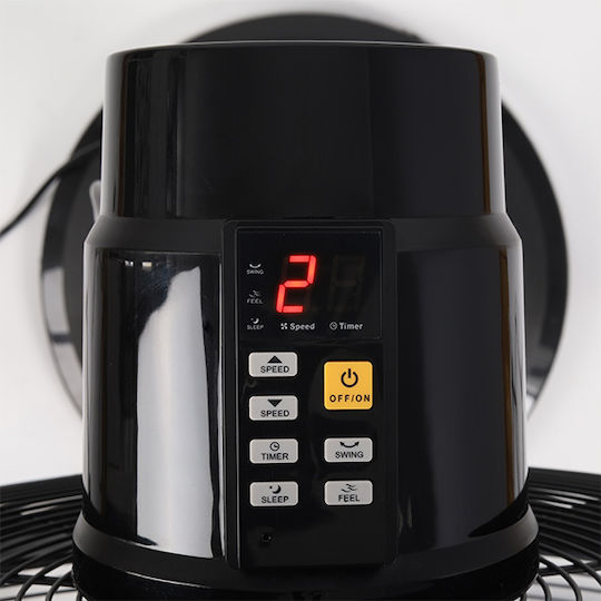 Telemax Pedestal Fan 90W 45cm Diameter With Remote Control Black
