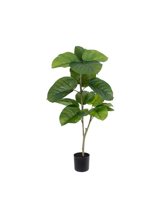 GloboStar Τεχνητό Φυτό σε Γλαστράκι Artificial Garden FICUS RELIGIOSA TREE Πράσινο 100cm