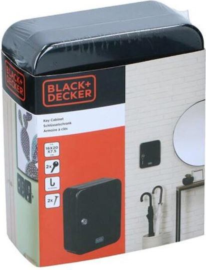 Black & Decker Metallic Wall Key Hook 20 Hooks With Lock 16x7.5x20cm
