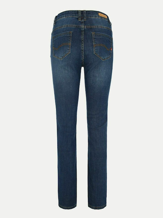 Volcano D-SOLLA 2 Women's dark blue straight-leg jeans - Blue