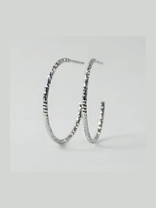 Farma Bijoux Earrings Hoops made of Silver with Stones