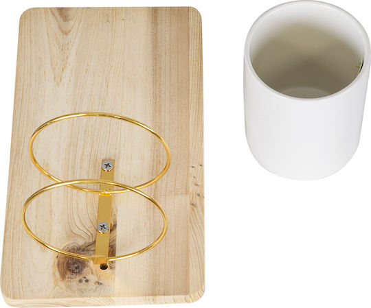GloboStar Ikaria Suspendat Ghiveci Ceramică Bej 13x13x23εκ.