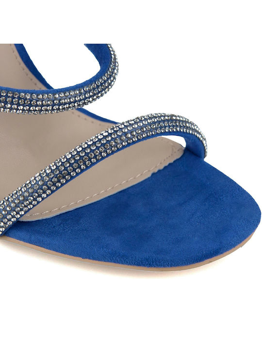 Silia D Suede Women's Sandals with Strass Blue