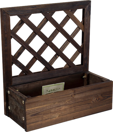 GloboStar Sikinos Wooden Brown Planter Box 38x38x45cm