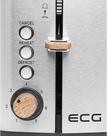 ECG Φρυγανιέρα 2 Θέσεων 1000W Inox
