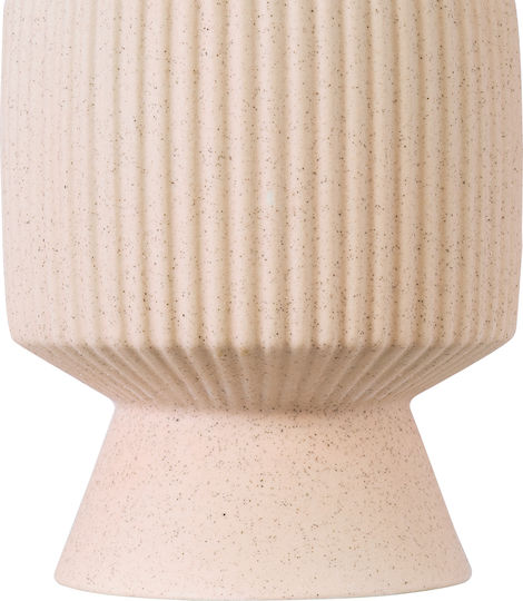 GloboStar Διακοσμητικό Βάζο Πήλινο Capri Μπεζ Φ7.5xΥ20cm