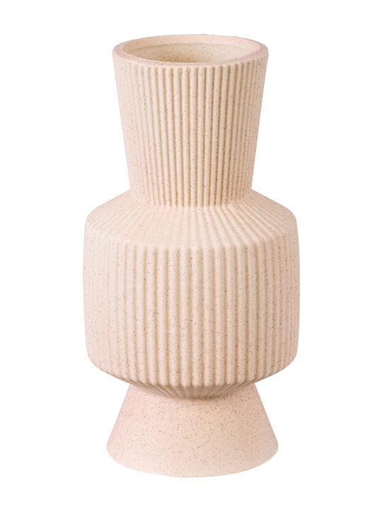 GloboStar Vază Decorativă Din ceramică Capri Bej 7.5x7.5x20cm 1buc
