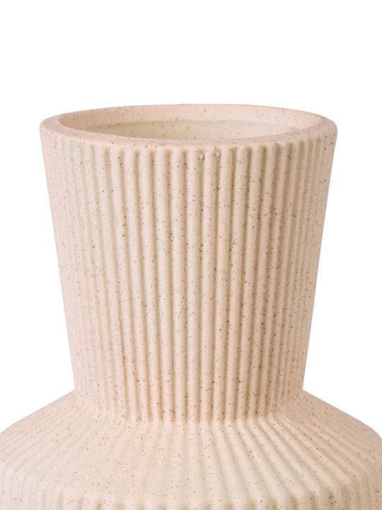 GloboStar Vază Decorativă Din ceramică Capri Bej 7.5x7.5x20cm 1buc
