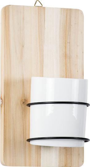 GloboStar Spetses Suspendat Ghiveci Ceramică Bej 13x13x23εκ.