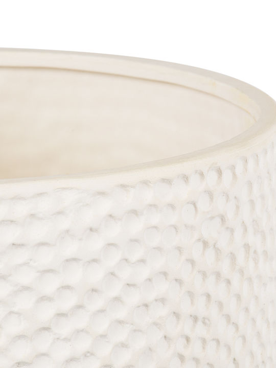 GloboStar Parga Planter Ceramic Beige with Stand 23x23x20.5cm.