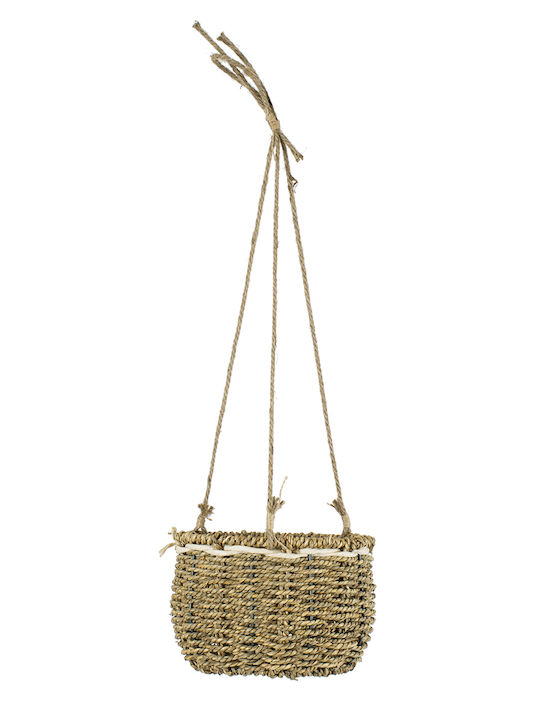GloboStar Poros Hängend Übertopf Korbweide Beige 20x20x50εκ.