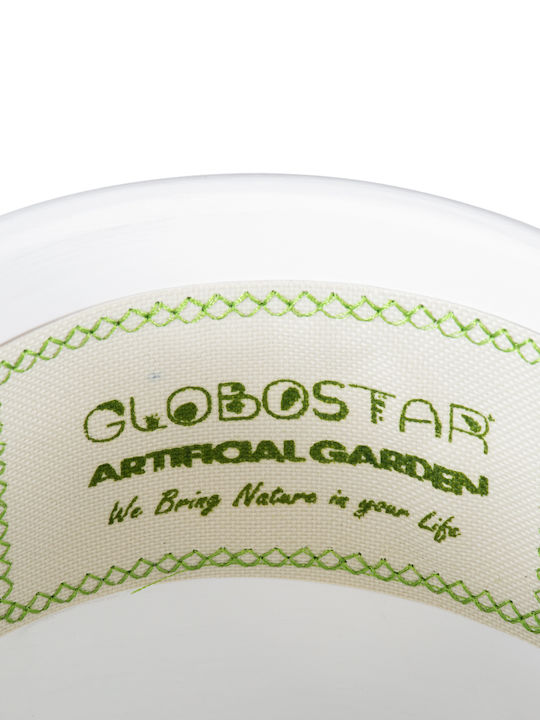 GloboStar Kasos Übertopf Keramik Weiß mit Gestell 15x15x15εκ.