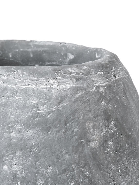 GloboStar Alonissos Übertopf Beton Gray mit Gestell 18.5x18.5x14.5εκ.