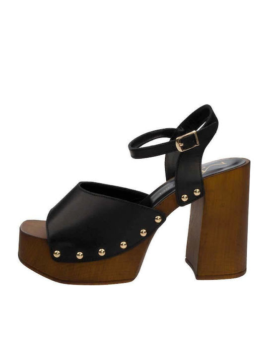 Leather Sandals White/Black